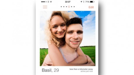 Guy's Tinder profile with girl in picture